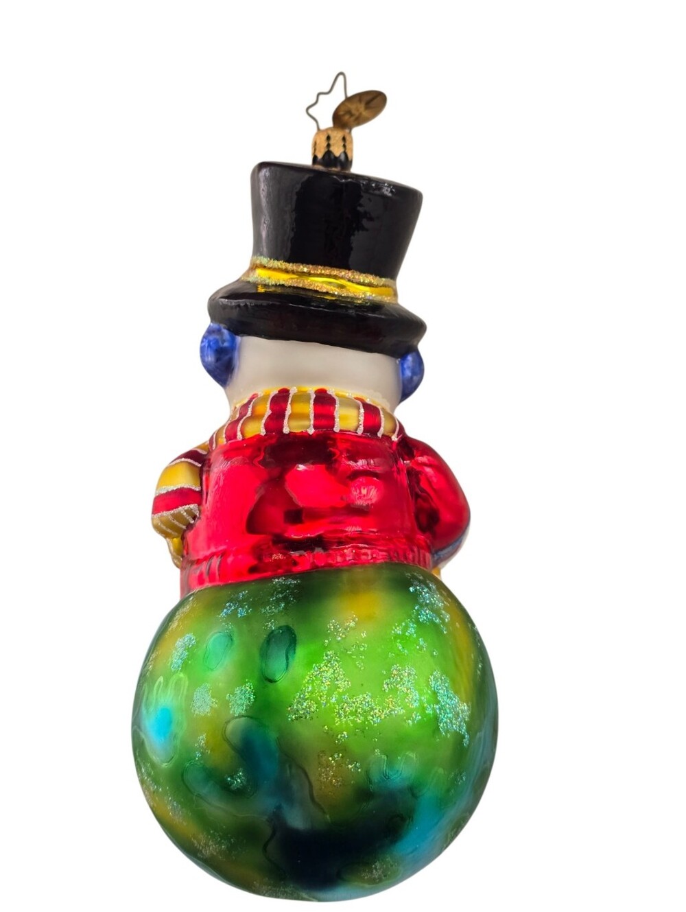 Christopher Radko Global Concern Snowman With Gifts Blown Glass Ornament 6.5” - Picture 3 of 6